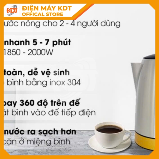 Bình đun siêu tốc Kangaroo 1.7 lít KG642 