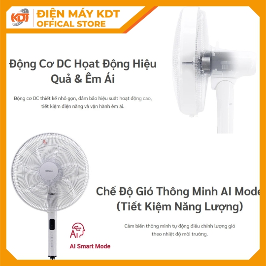 Quạt đứng Tiết kiệm điện  Hitachi LF-D6RCWM