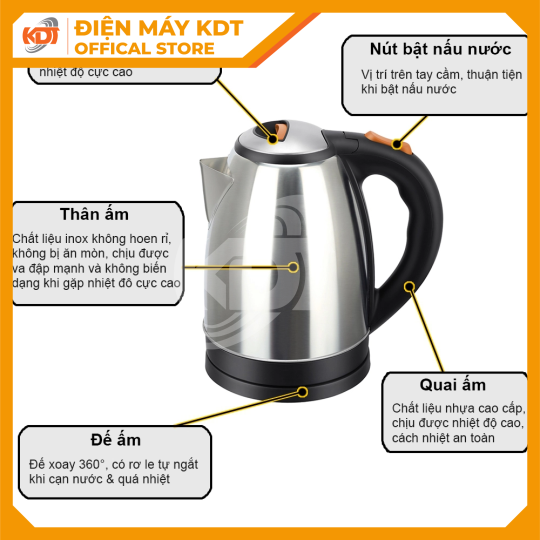 Ấm đun nước Siêu tốc Ladomax 2L HA -885