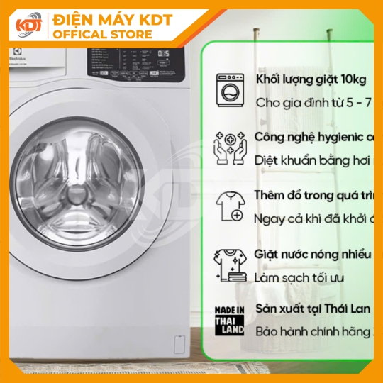 Máy giặt Inverter Electrolux 10 kg EWF1025DQWB