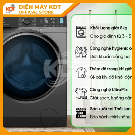 Máy giặt Inverter Electrolux 8 kg EWF8024P5SB