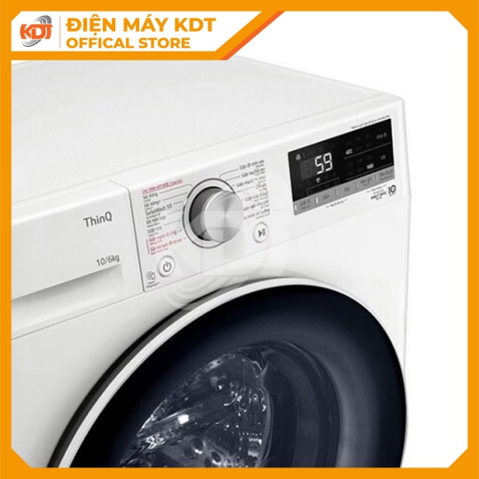 Máy giặt sấy Inverter LG 10/6 kg FV1410D4W1