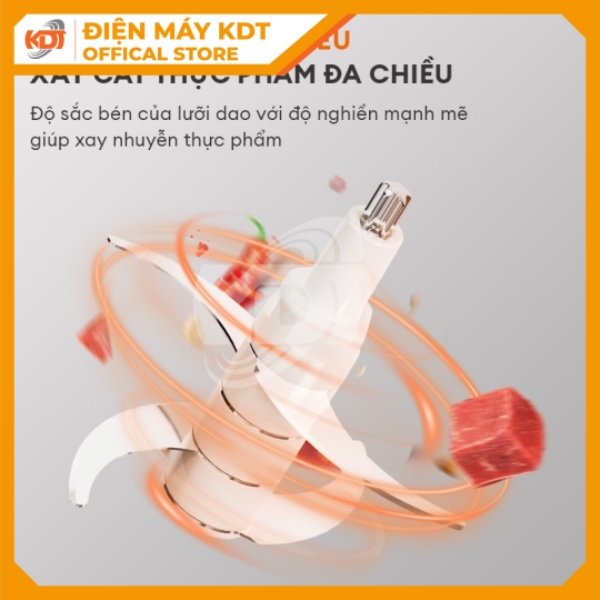 Máy xay thịt Gaabor MG20M-WH02A dung tích 2L xay rau củ sinh tố tỏi ớt đa năng 4 lưỡi dao tô nhựa