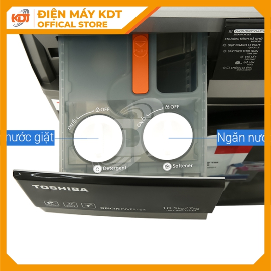 Máy giặt sấy Inverter Toshiba 10.5/7 kg TWD-BM115GF4V(SK)