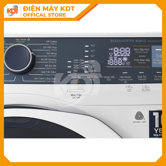 Máy giặt sấy Electrolux 9/6 kg EWW9024P5WB