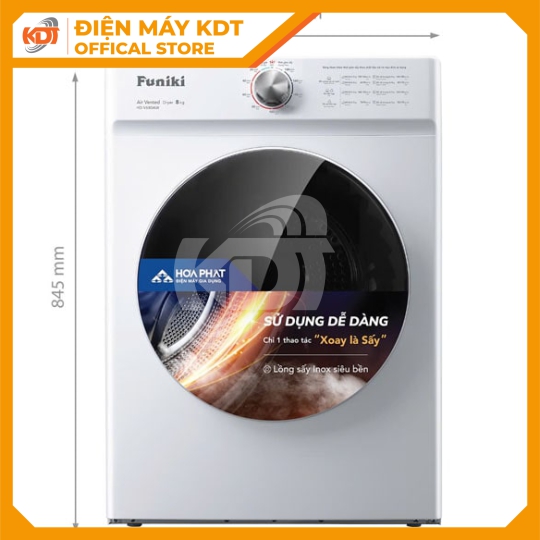 Máy sấy thông hơi Funiki 8 kg HD V680AW