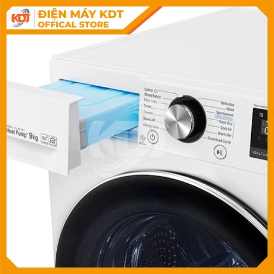 Máy sấy bơm nhiệt LG 9 kg DVHP09W