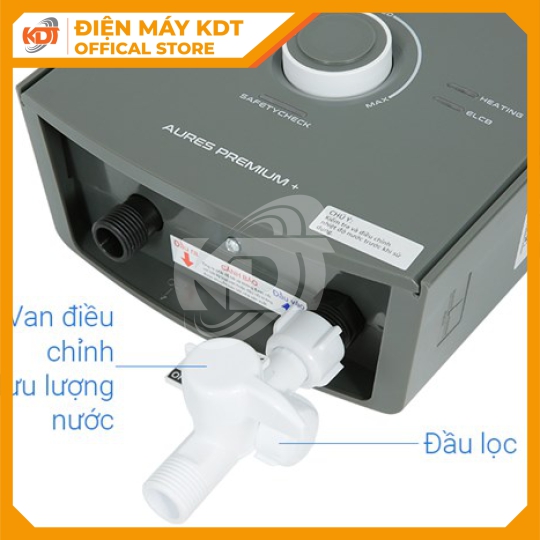Máy nước nóng Trực tiếp Ariston 4500W AURES PREMIUM+ 4.5P có bơm