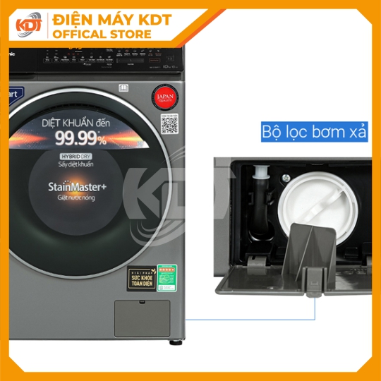 Máy giặt sấy Inverter Panasonic 9/6 kg NA-S96FC1LVT