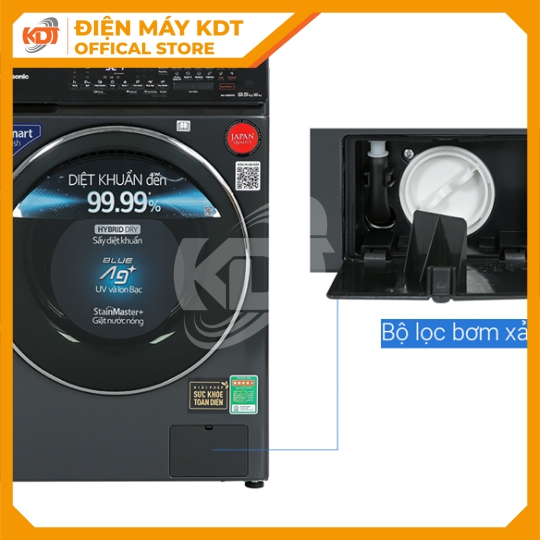 Máy giặt sấy Inverter Panasonic 9.5/6 kg NA-S956FR1BV
