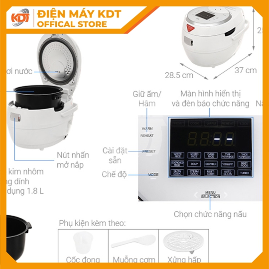 Nồi cơm Điện tử Cuckoo 1.8Lít CR-1020F/WHWHVN
