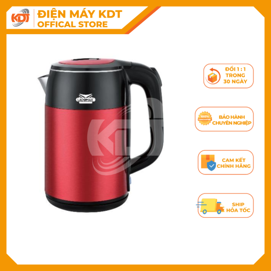 Ấm đun siêu tốc Ladomax 2.5 Lít HA-888 (Đỏ/ Đồng)