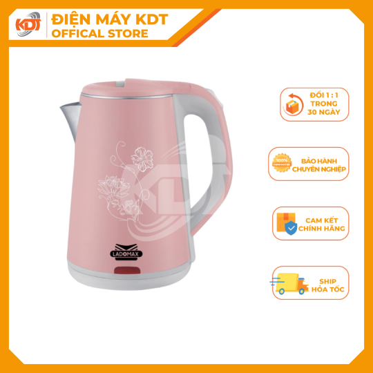 Ấm đun siêu tốc Ladomax 2 Lít HA-836 (Đỏ/ Hồng)