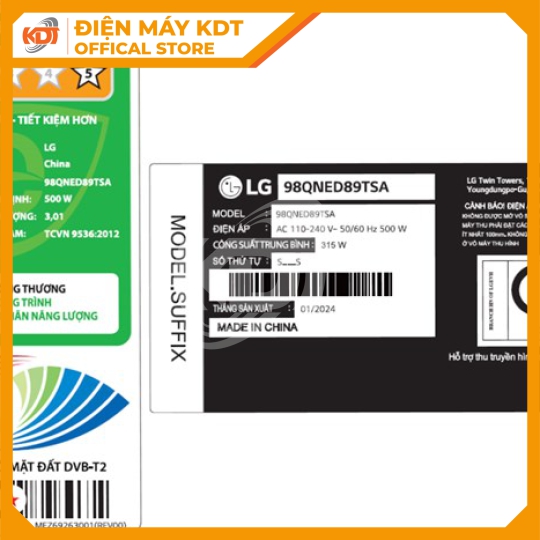 Smart Tivi QNED LG 98 inch 4K 98QNED89TSA