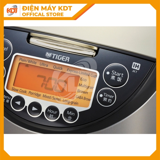 Nồi cơm điện tử cao tần Tiger 1 lít JKT-F10W Xám Đen