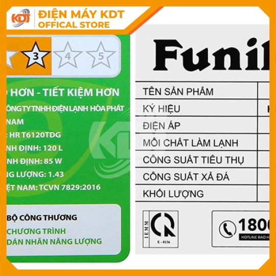 Tủ lạnh Funiki 120 Lít HR T6120TDG