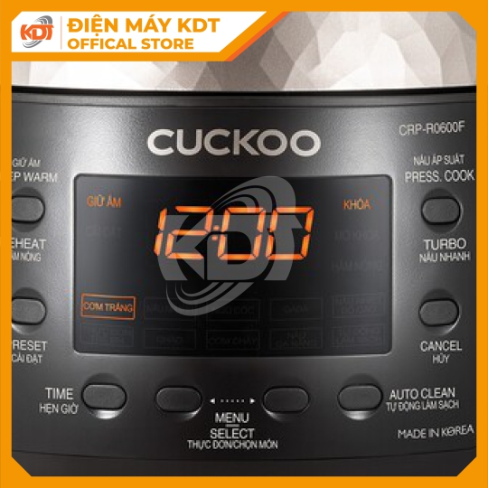 Nồi cơm Điện tử Cuckoo 1.08Lít CRP-R0600F/BKGBCRVNCV