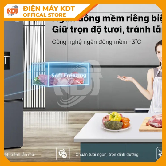 Tủ lạnh Aqua Inverter 292 lít AQR-B360MA(WSL)